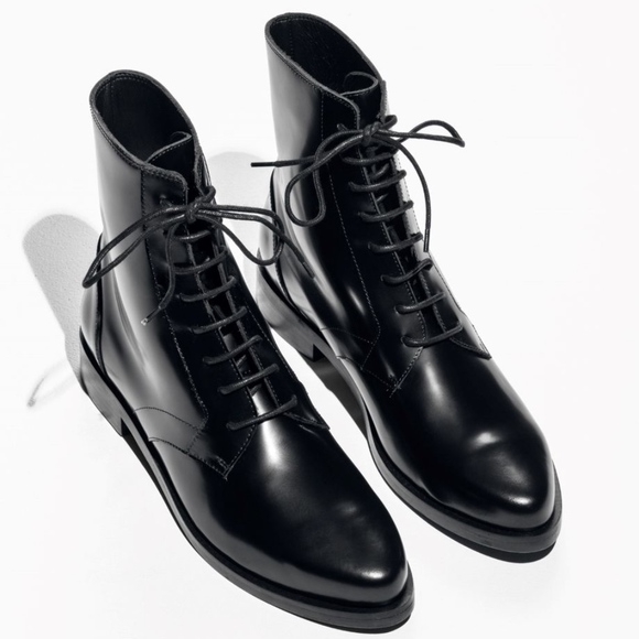 & other stories lace up leather boots